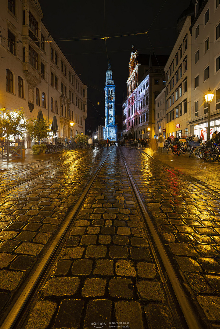 Maxstraße mit Blick auf Rathaus