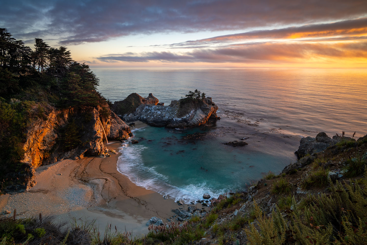 McWay Falls zum Sonnenuntergang