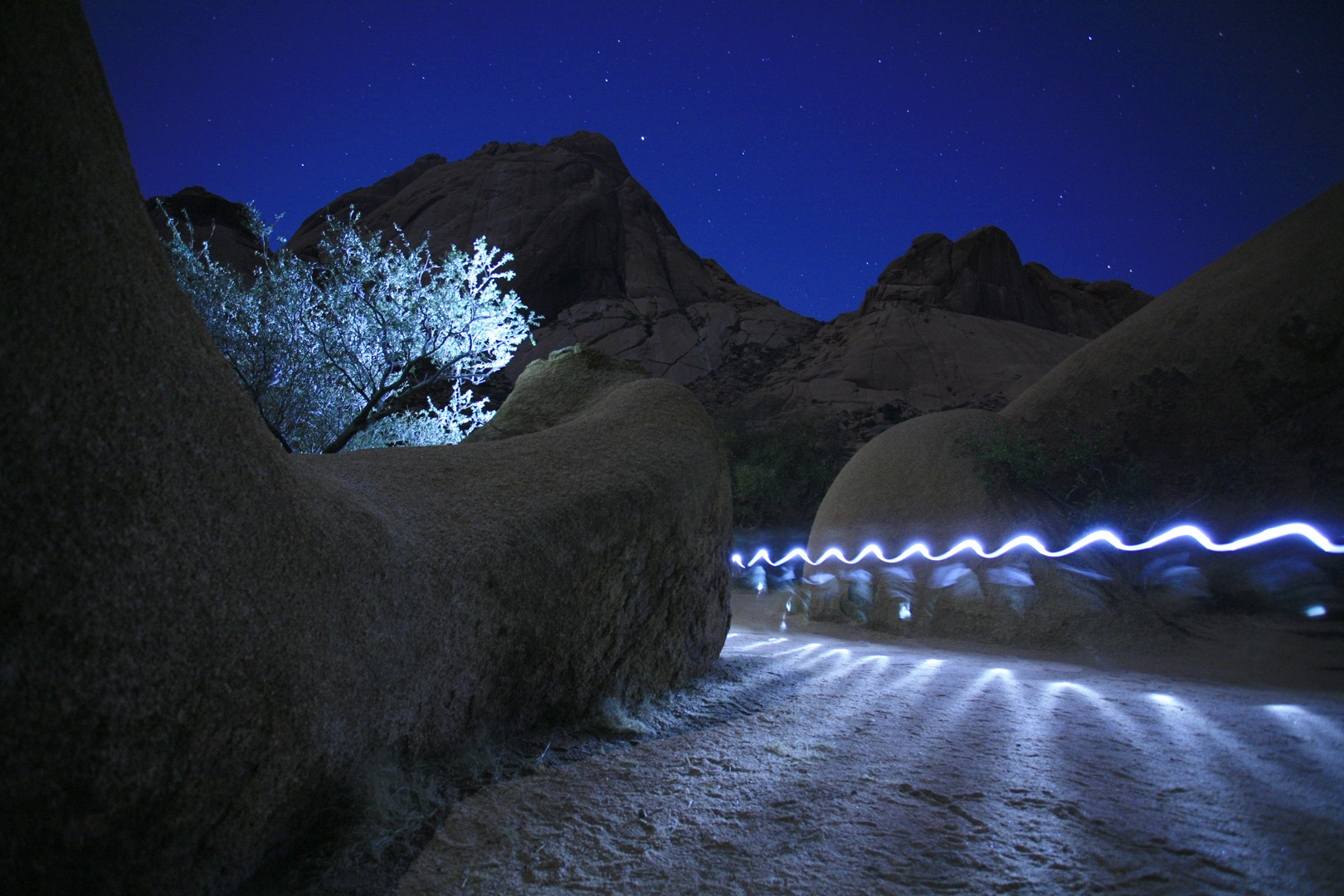 Me and my torch at Spitzkoppe