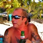 Me having a beer on the beach in Kuta