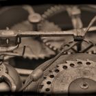 Meccanica interna di orologio antico