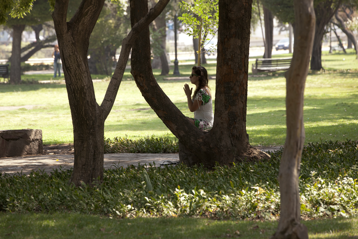 Meditando en el parque