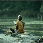 Meditation am Ganges 02, Rishikesh, Nordindien