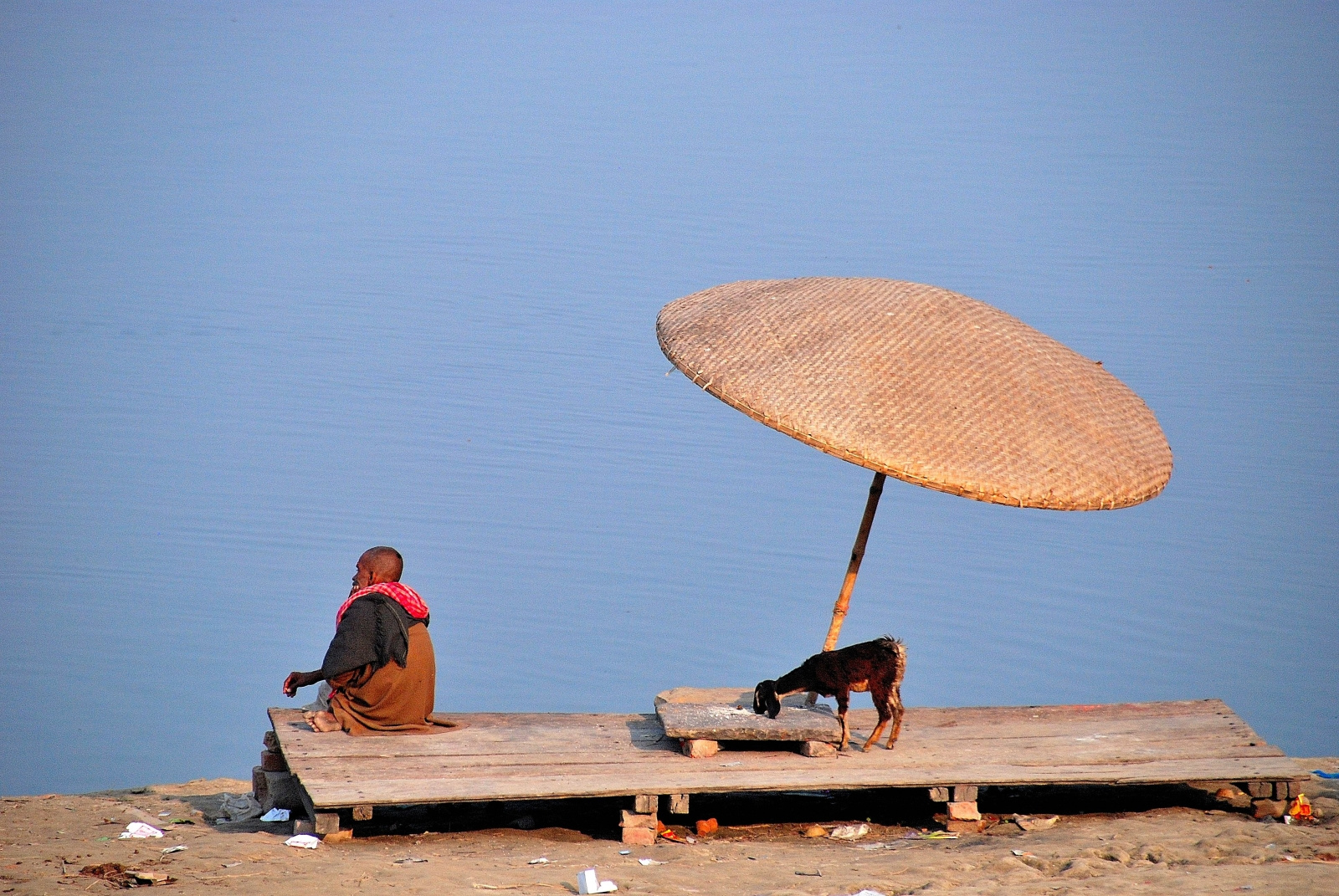 Meditation on Ganges river.