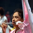 Medium in trance at chinese Vegetarian Festival, Krabi, Thailand