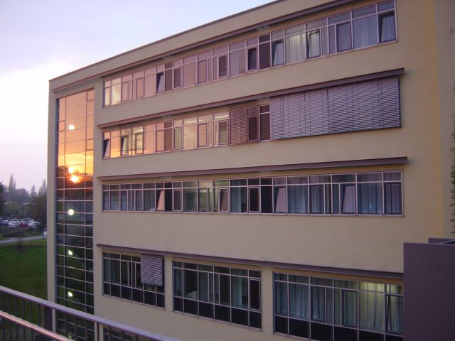 Medizinische Klinik Heidelberg bei Sonnenuntergang