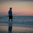 Meer Angler Sonnenuntergang Fischen