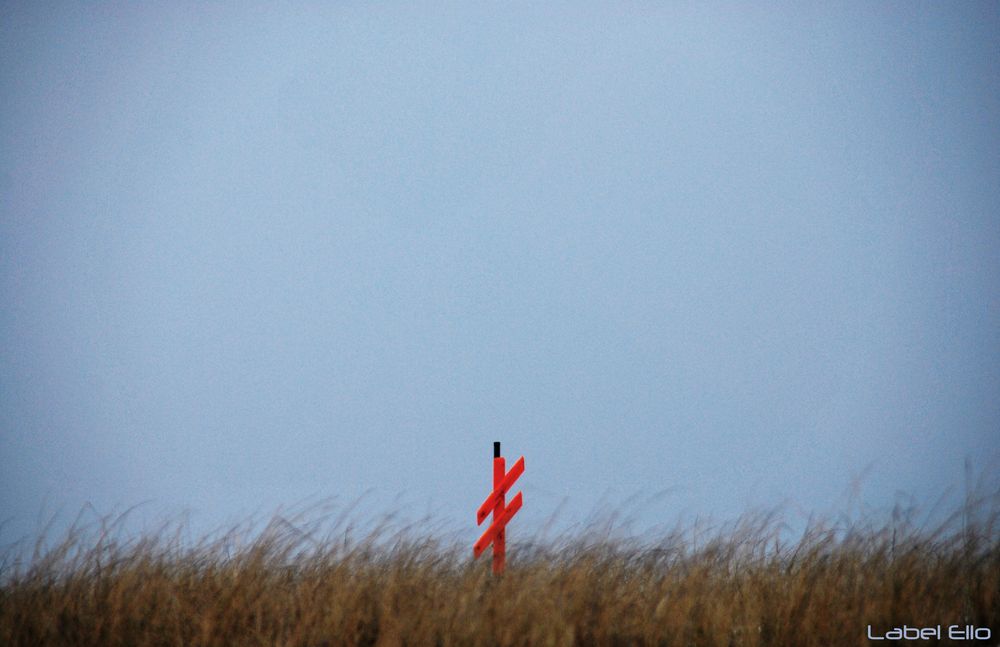 Meer. Dünen. Wegzeichen. Rettung.