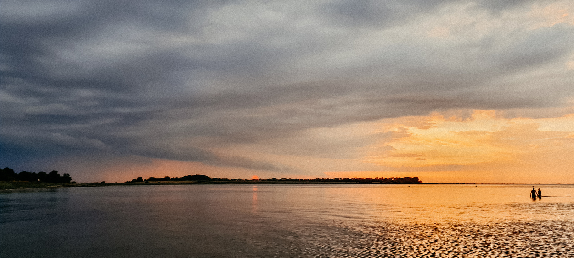 Meer, Unwetter, Sonnenuntergang