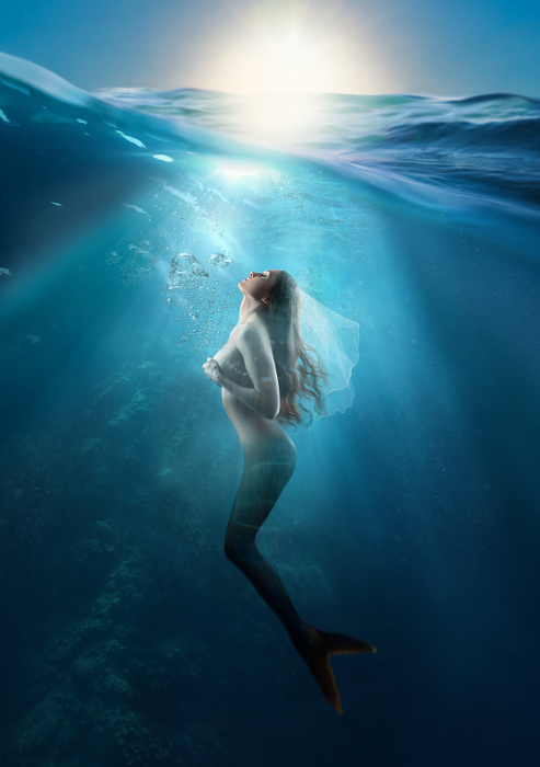 Meerjunfrau underwater