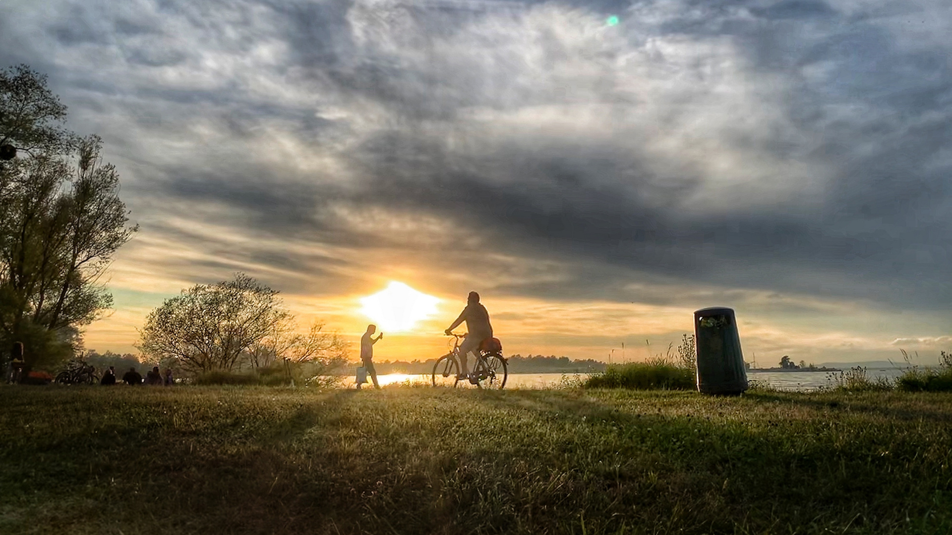 Meeting in sunset