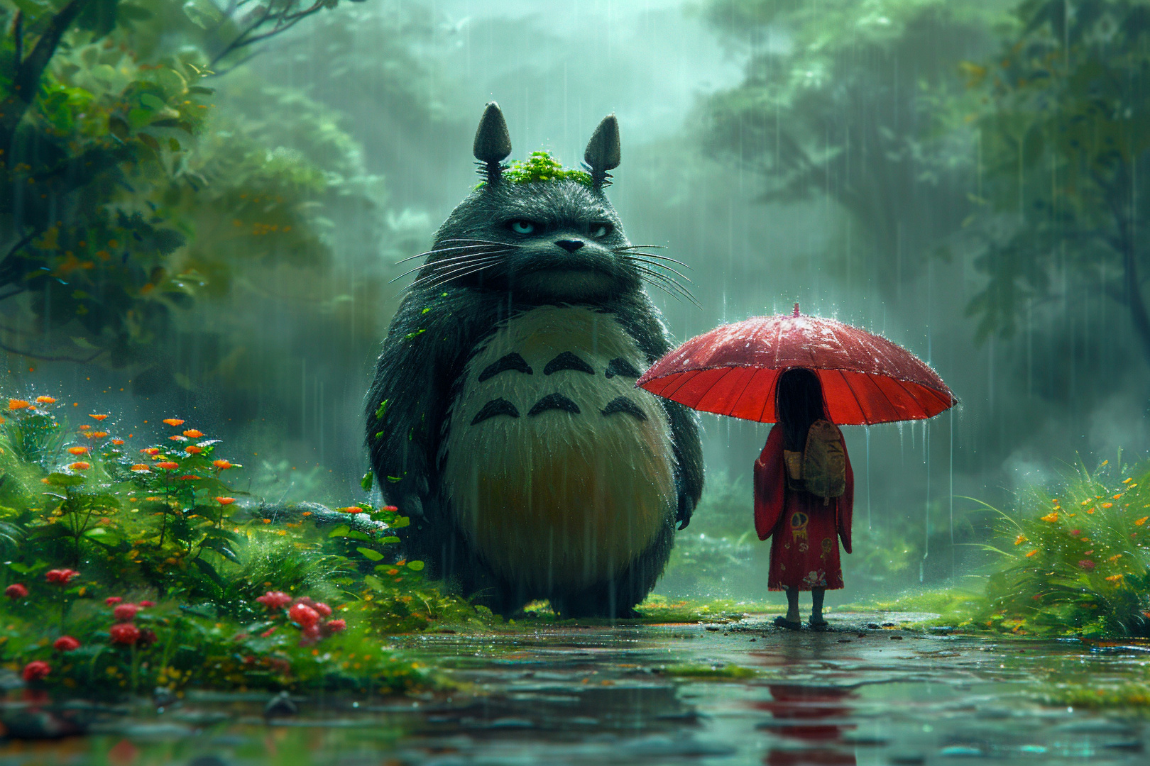 Meeting mit Totoro im Regen ...