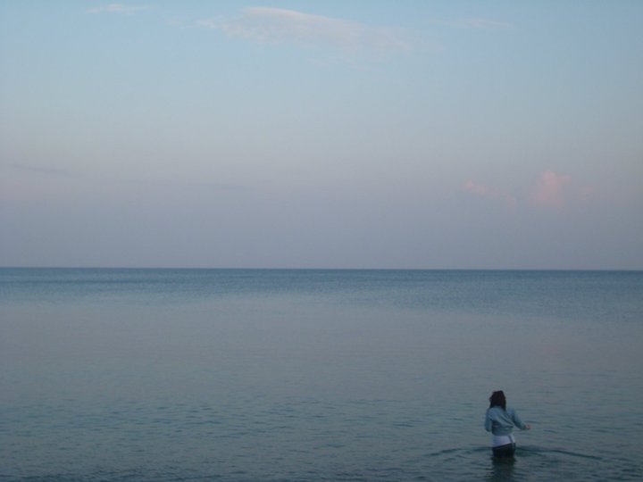 Megan in the sea.