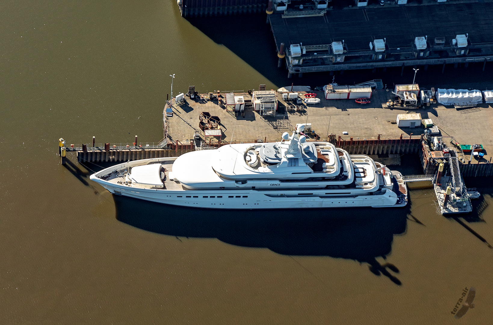 Megayacht Grace (Luftbild, aerial)