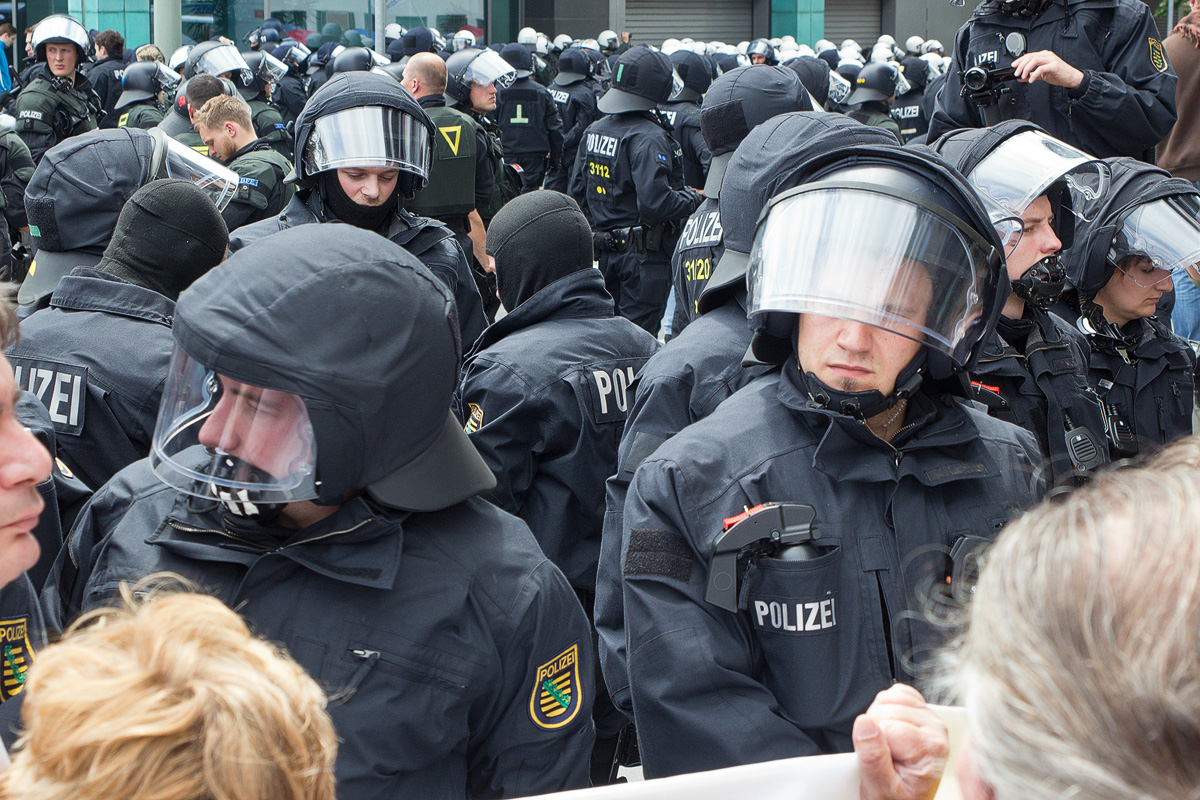 Mehr Polizei als Demonstranten