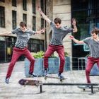 Mehrfachbelichtung eines Skateboarders in Edinburgh