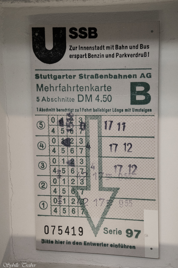 Mehrfahrtenkarte des Stuttgarter ÖPNV