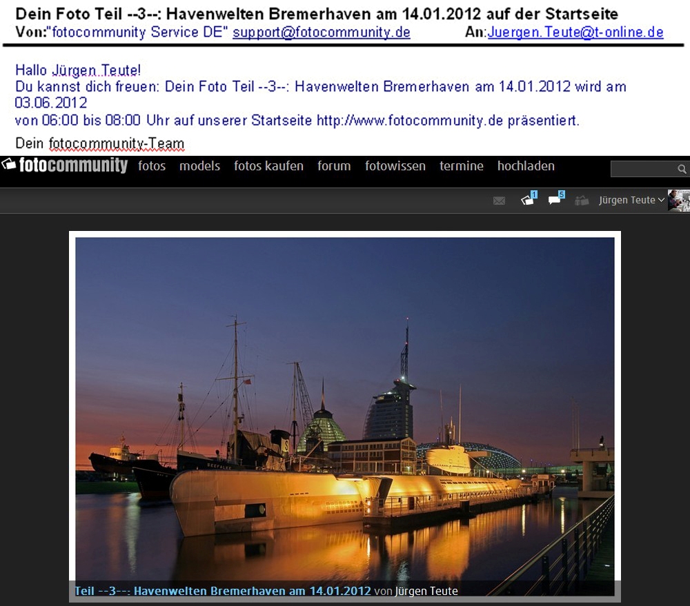 Mein 2. Foto auf der FC-Startseite (Deutschland) am 3.6.2012