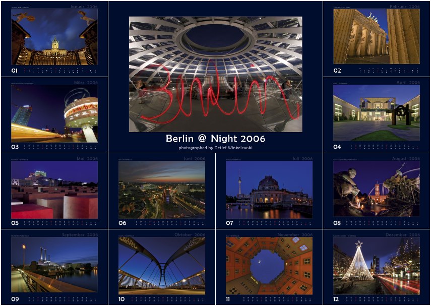 Mein 3. Kalender: Berlin @ Night 2006