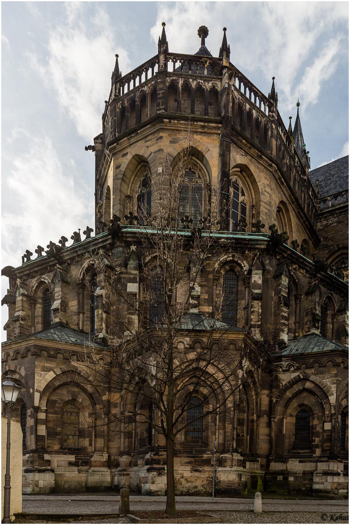 Mein Blick auf den Ostbau des Doms St. Mauritius und St. Katharina