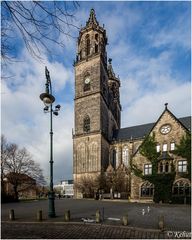 Mein Blick auf den südlichen Westturm des Doms St. Mauritius und St. Katharina