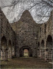 Mein Blick auf den Westbau der Kirchenruine Unserer Lieben Frauen