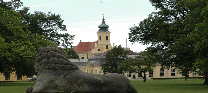 Mein Blick auf die Kirche von Laxenburg