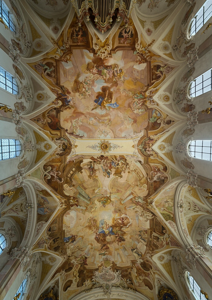 Mein "Blick nach Oben " in der Wallfahrtskirche Birnau (Bodensee)