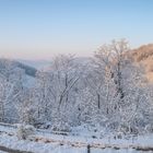 Mein Blick vom Fenster in die winterliche Eifellandschaft  .  .  .