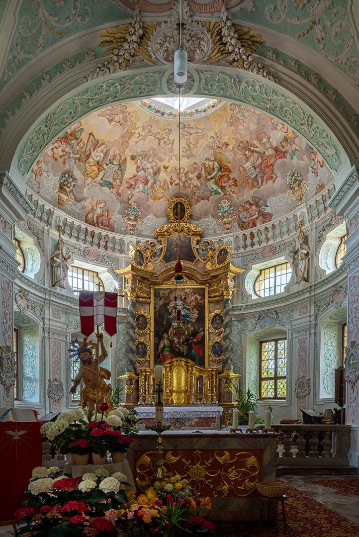 Mein "Blick zum Chor" in der Klosterkirche Mariä Himmelfahrt (Au am Inn)