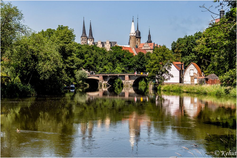 Mein Blick zum Dom und Schloss in Merseburg