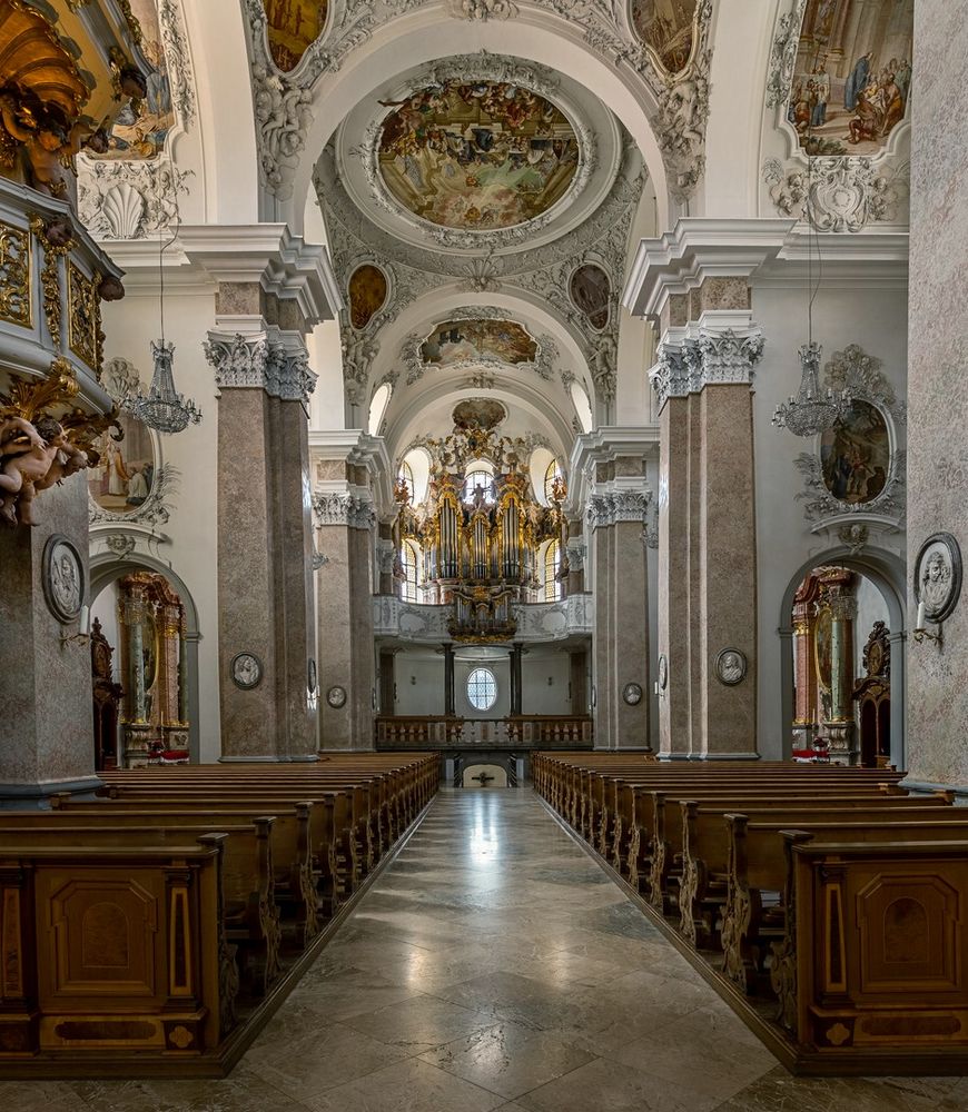 Mein "Blick zur Orgel" in der Barockbasilika St.Mang (Füssen)