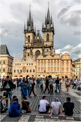 Mein Blick zur Teinkirche ...