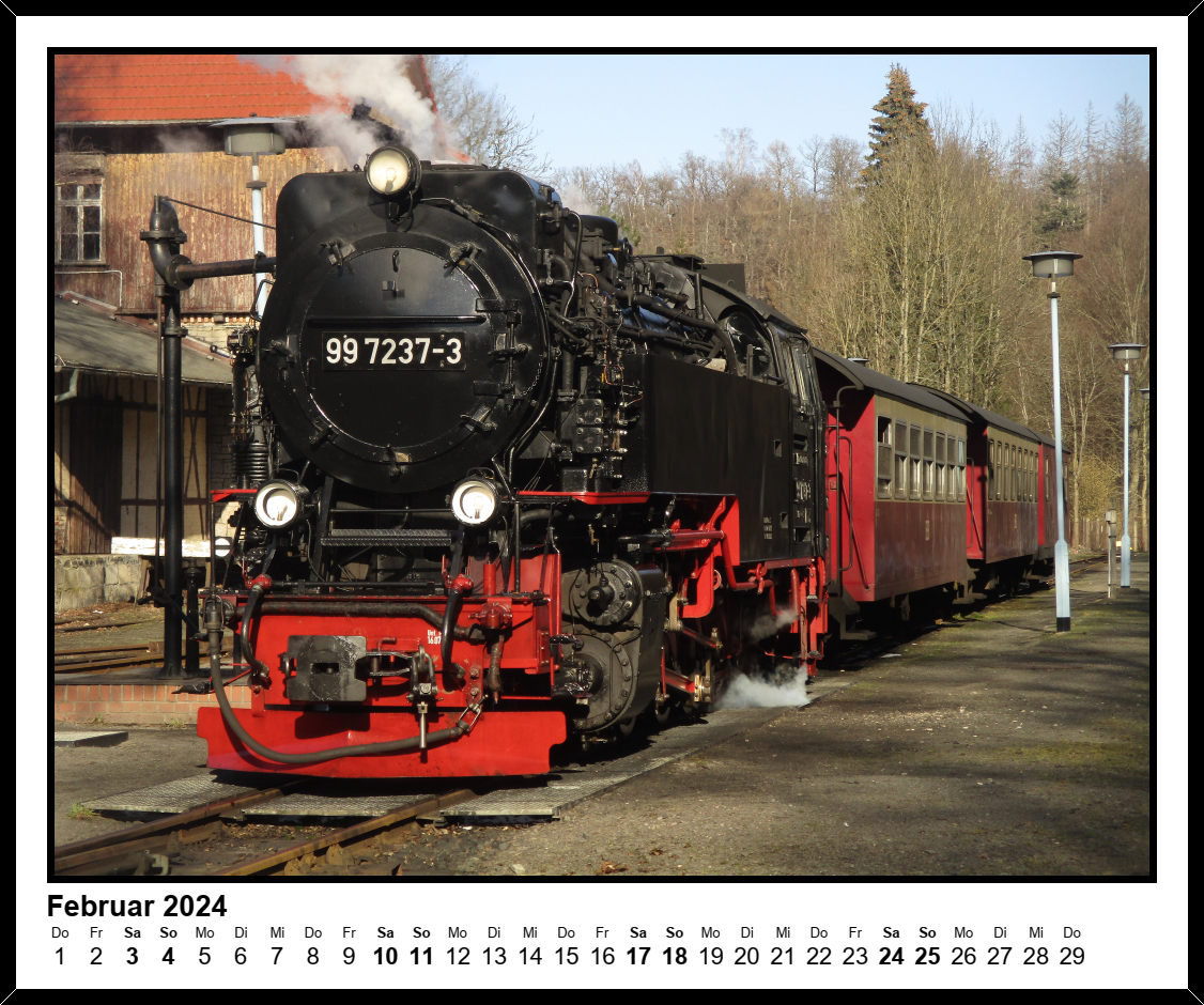 Mein Eisenbahn Kalender: Februar 2024.