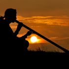 Mein Mann beim Didgeridoo spielen auf Fehmarn