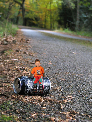 Mein Neffe auf einer Getränkedose