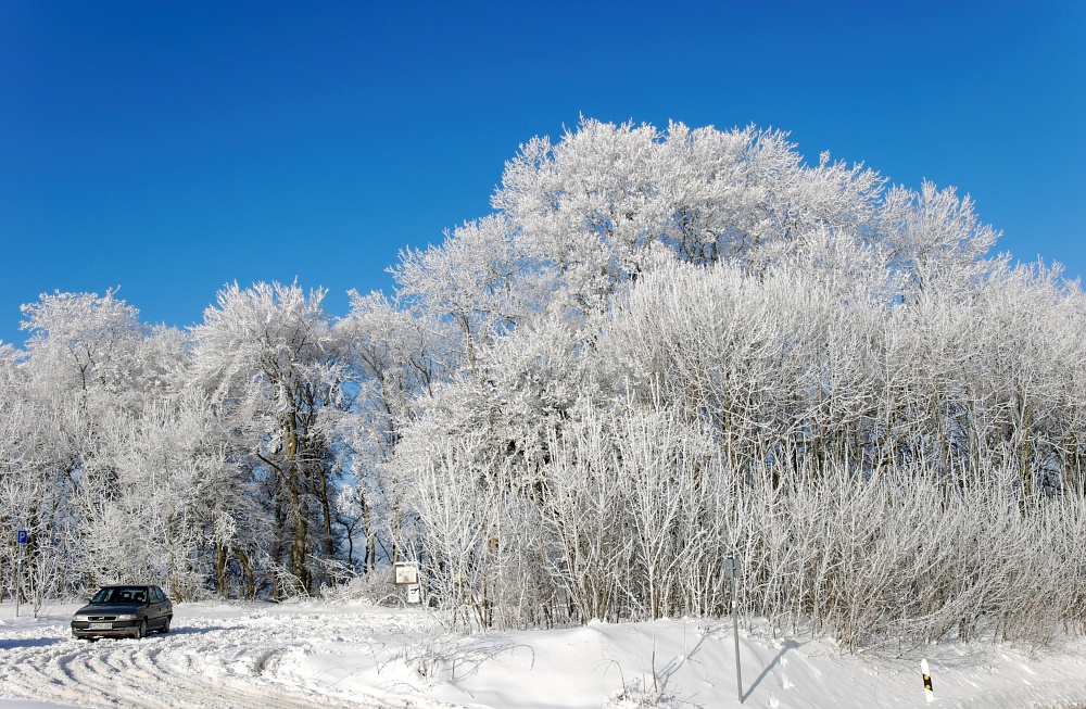 Mein Oldtimer im Schnee