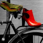 Mein roter Schuh und das alte Fahrrad