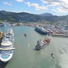 "Mein Schiff 1 " auf St. Lucia vom Hubschrauber aus