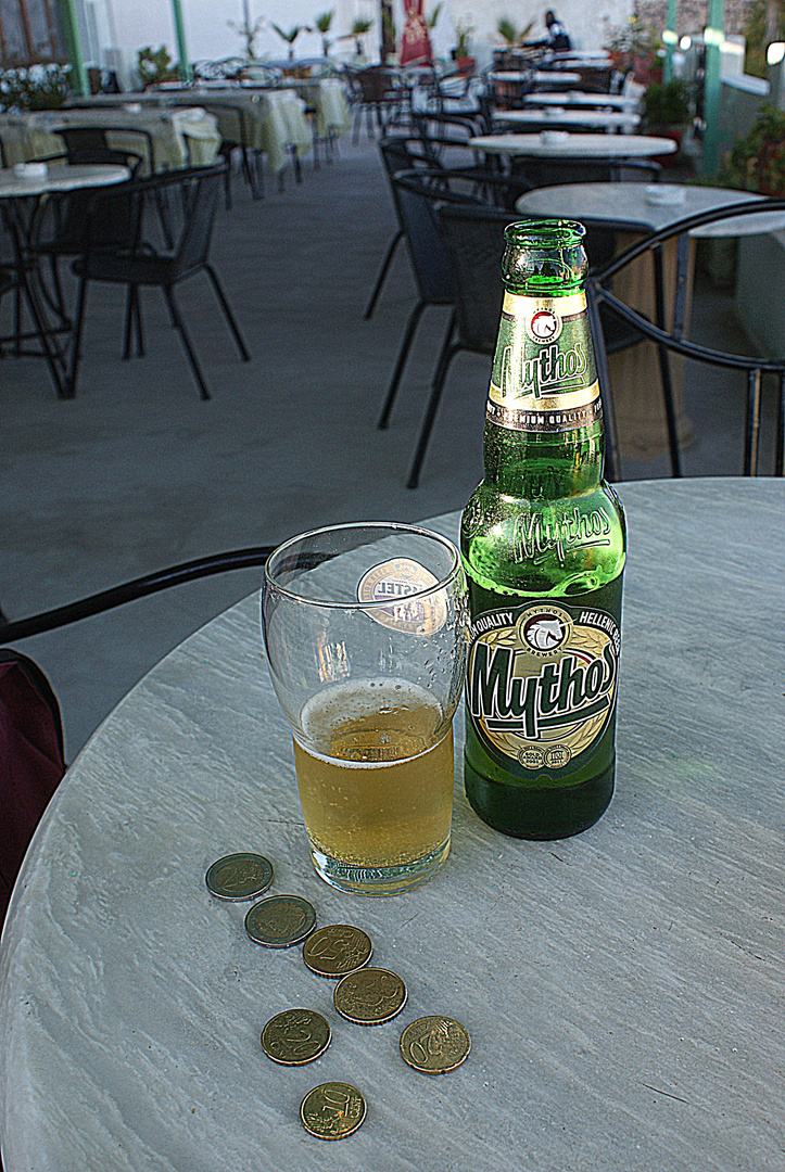 Mein teuerstes Bier auf Santorini (Thira)