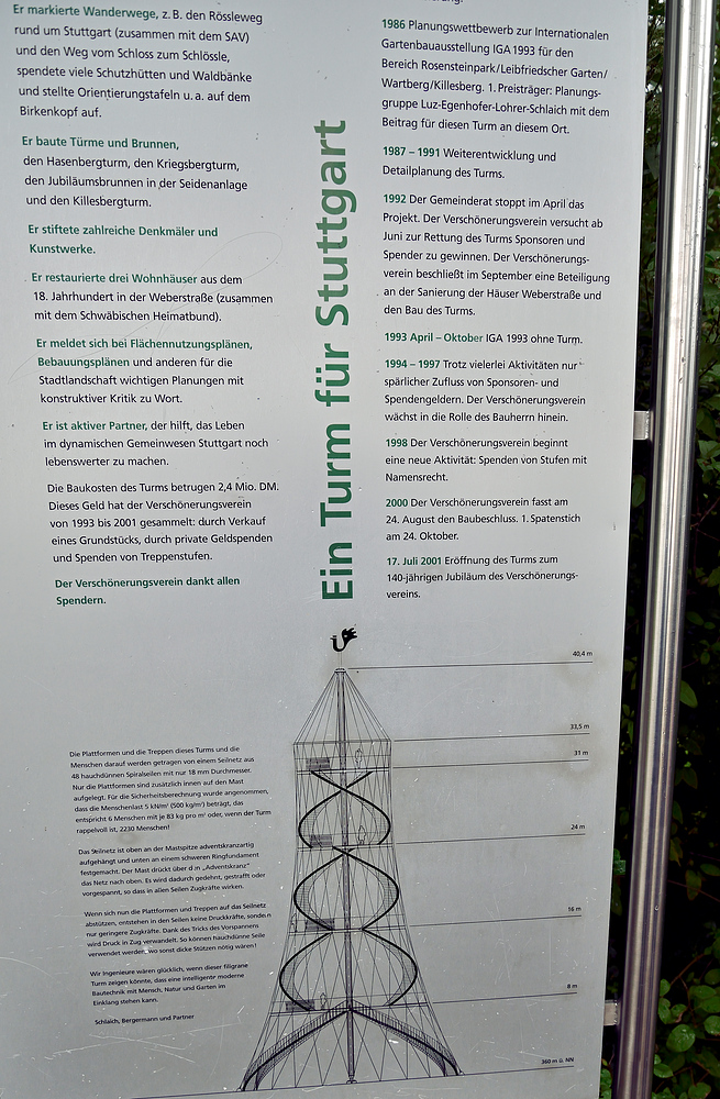 Mein Ziel der Killesbergturm in Stuttgart 4.