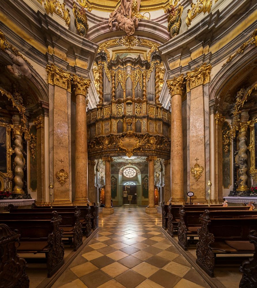 Mein"Blick zur Brandenstein-Orgel"in der Asamkirche St. Georg ( Weltenburg ) 