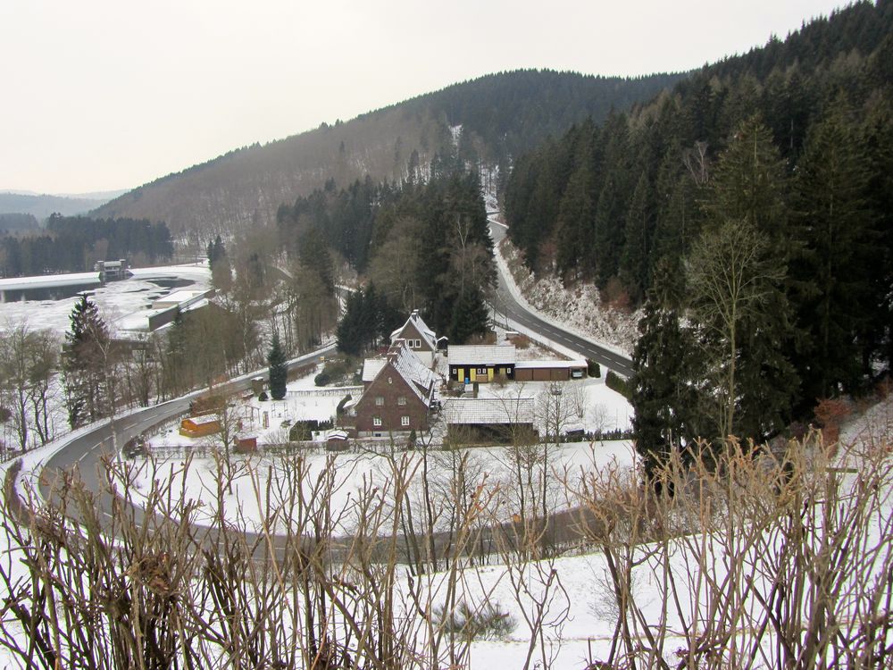 Meine Biker Kurve im Harz im Winter