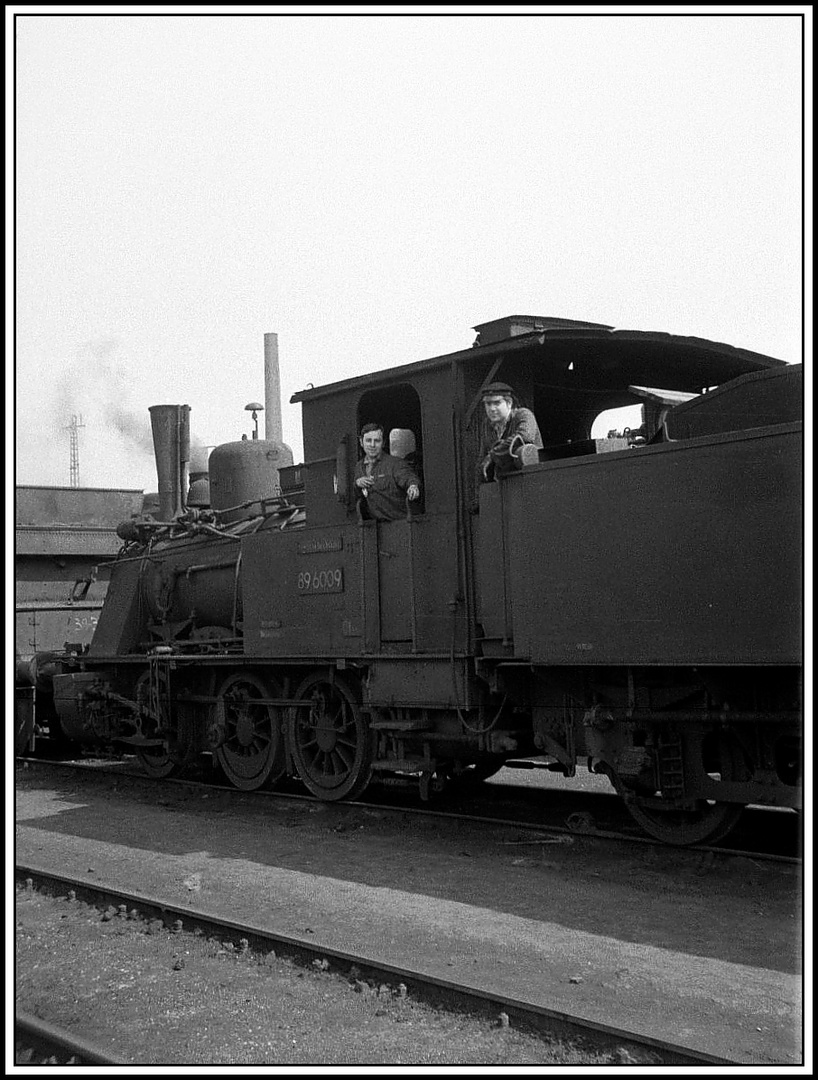 Meine erste Zufallsbegegnung 5. Mai 1970 mit 89 6009 im Bw Magdeburg- Buckau