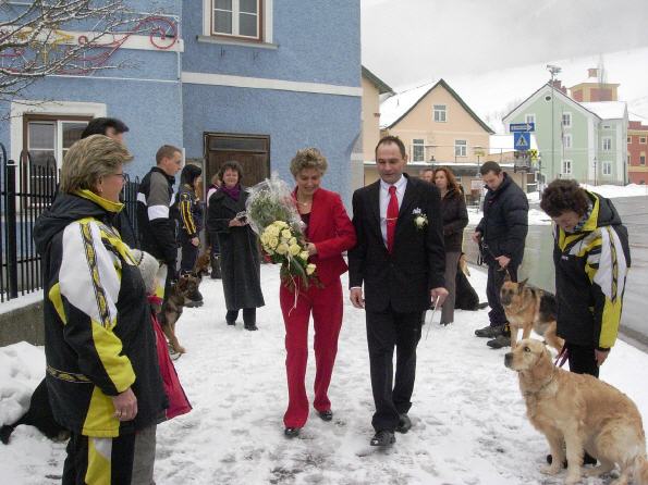 Meine Freunde von der Hundeschule standen spalier 13.12.2008