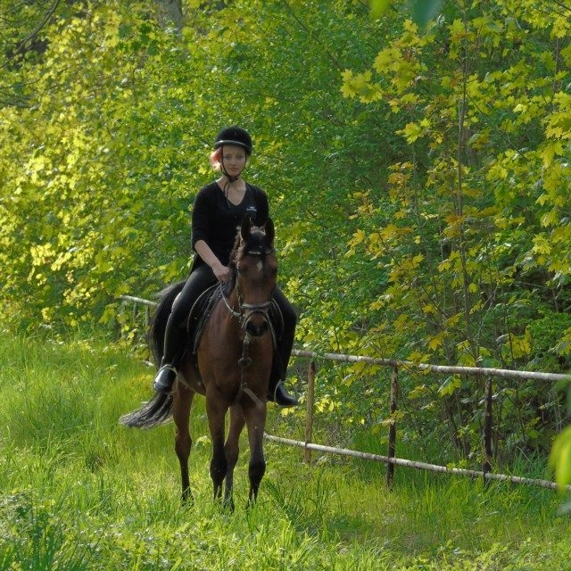 meine freundin Monique mit ihrem pferd