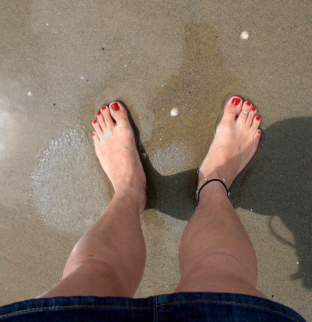 meine Füße im Sand,...