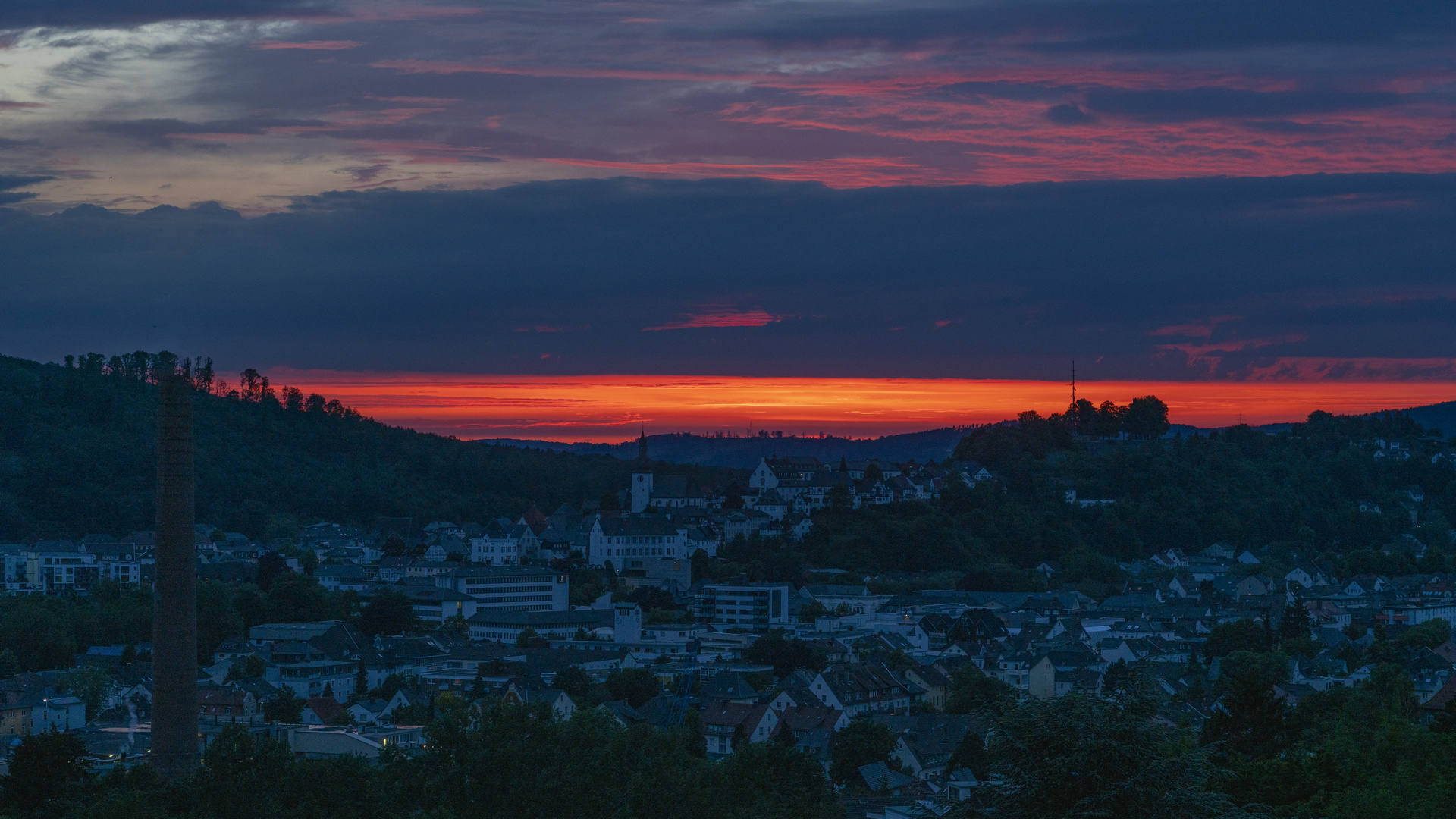 Meine Heimatstadt Arnsberg in der Abenddämmerung