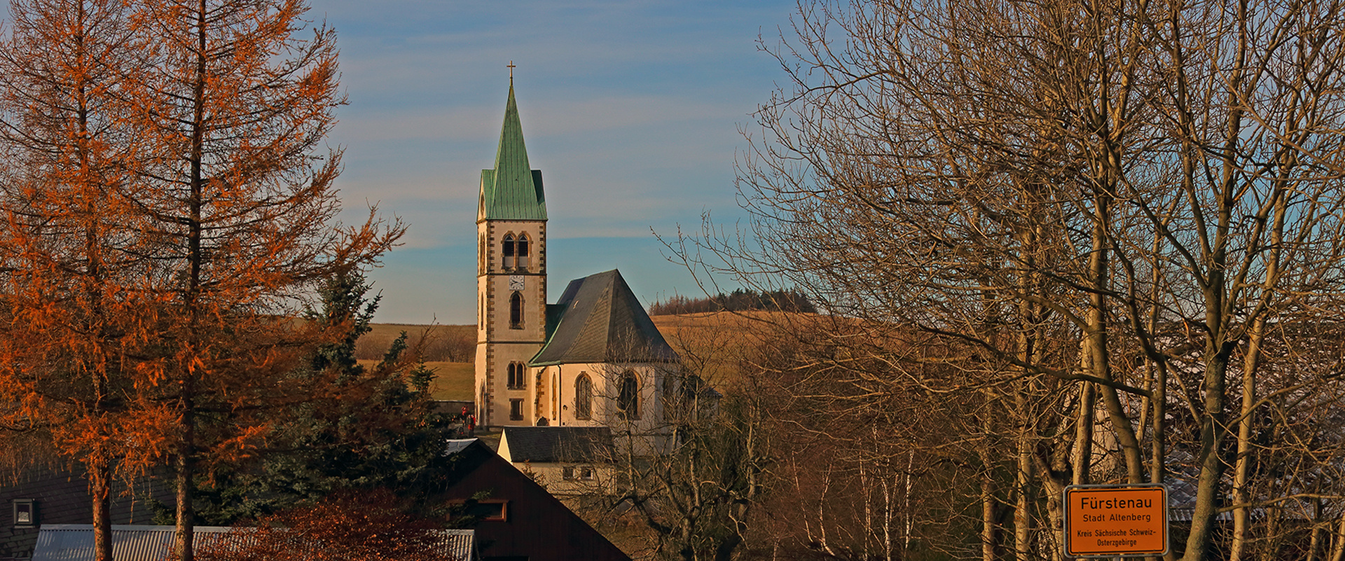 Meine Lieblingskirche in Fürstenau im Osterzgebirge ganz weit oben