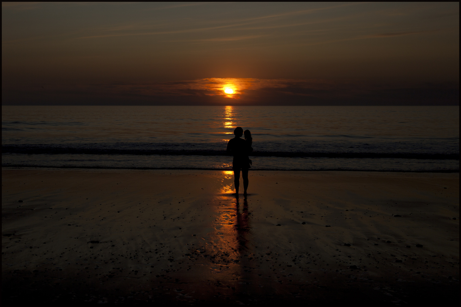 meine zwei beim sonnenuntergang